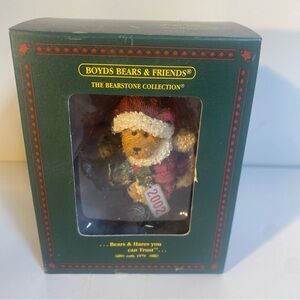 Boyds Bears & Friends Christmas Ornament Bearstone Collection Stanley Elfbeary